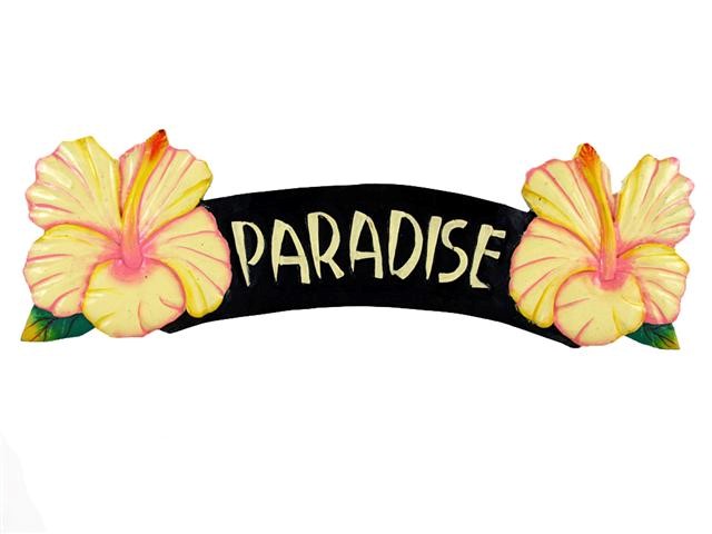 22" Paradise Yellow Hibiscus Sign